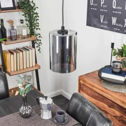 Suspension Verre Fumé-hofstein Suspension Roosevelt Noir, 1 lumière