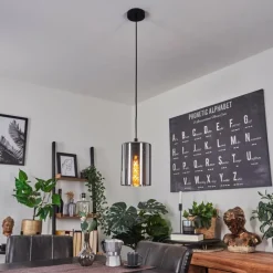 Suspension Verre Fumé-hofstein Suspension Roosevelt Noir, 1 lumière