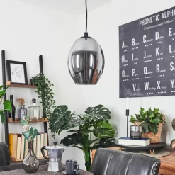 Suspension Verre Fumé-hofstein Suspension Roosevelt Noir, 1 lumière