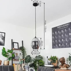 Suspension Verre Fumé-hofstein Suspension Roosevelt Noir, 1 lumière