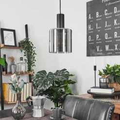 Suspension Verre Fumé-hofstein Suspension Roosevelt Noir, 1 lumière