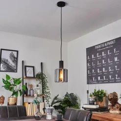 Suspension Verre Fumé-hofstein Suspension Roosevelt Noir, 1 lumière