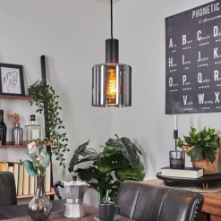 Suspension Verre Fumé-hofstein Suspension Roosevelt Noir, 1 lumière