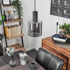 Suspension Verre Fumé-hofstein Suspension Roosevelt Noir, 1 lumière