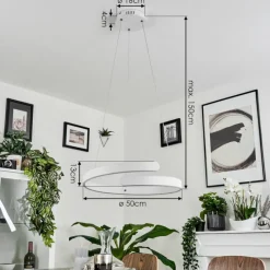 hofstein Suspension Rosemond LED Blanc, 1 lumière