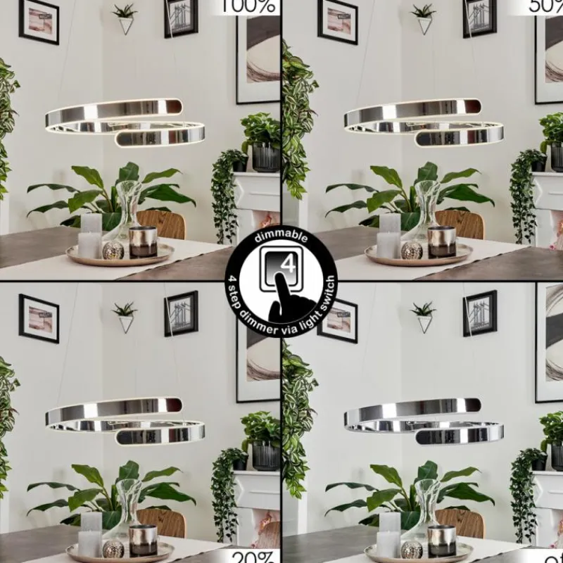 hofstein Suspension Rosemond LED Chrome, 1 lumière