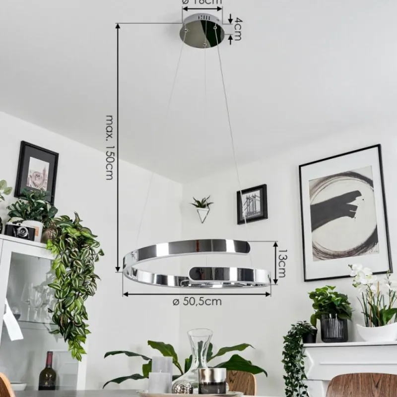 hofstein Suspension Rosemond LED Chrome, 1 lumière