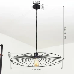 Style Boho-Chic-hofstein Suspension Rossedalen Noir, 1 lumière