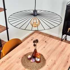 Style Boho-Chic-hofstein Suspension Rossedalen Noir, 1 lumière