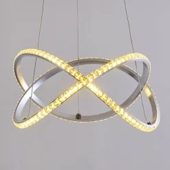 hofstein Suspension Saginaw LED Nickel mat, 1 lumière, Télécommandes, Changeur de couleurs