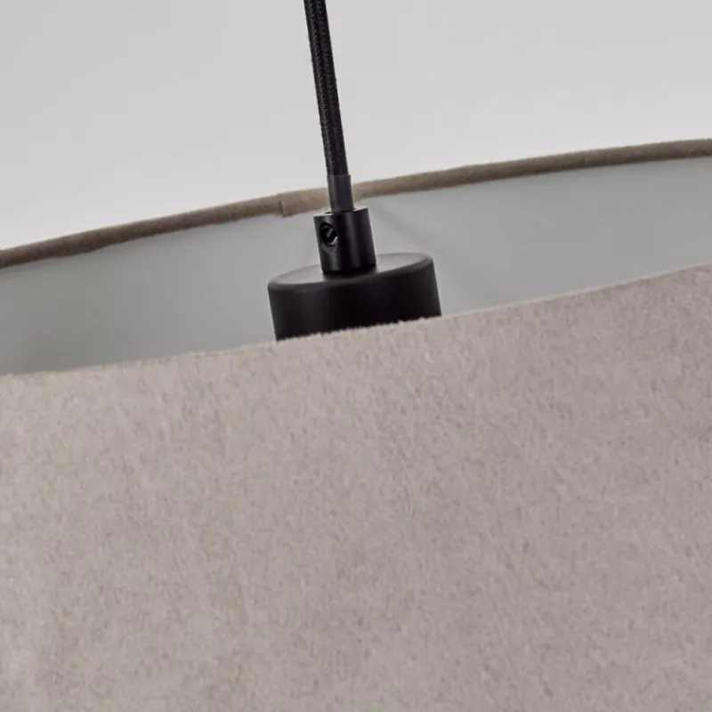 Lampes En Tissu-hofstein Suspension Sagu Noir, 1 lumière