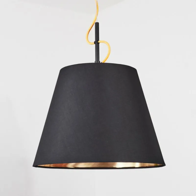 Lampes En Tissu-hofstein Suspension Saillon Jaune, Noir, 1 lumière