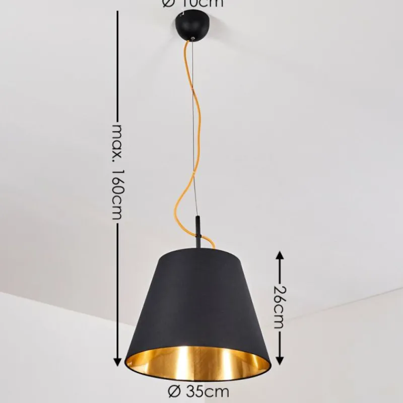Lampes En Tissu-hofstein Suspension Saillon Noir, 1 lumière