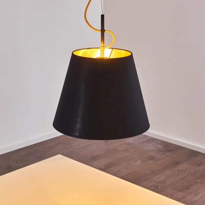 Lampes En Tissu-hofstein Suspension Saillon Noir, 1 lumière