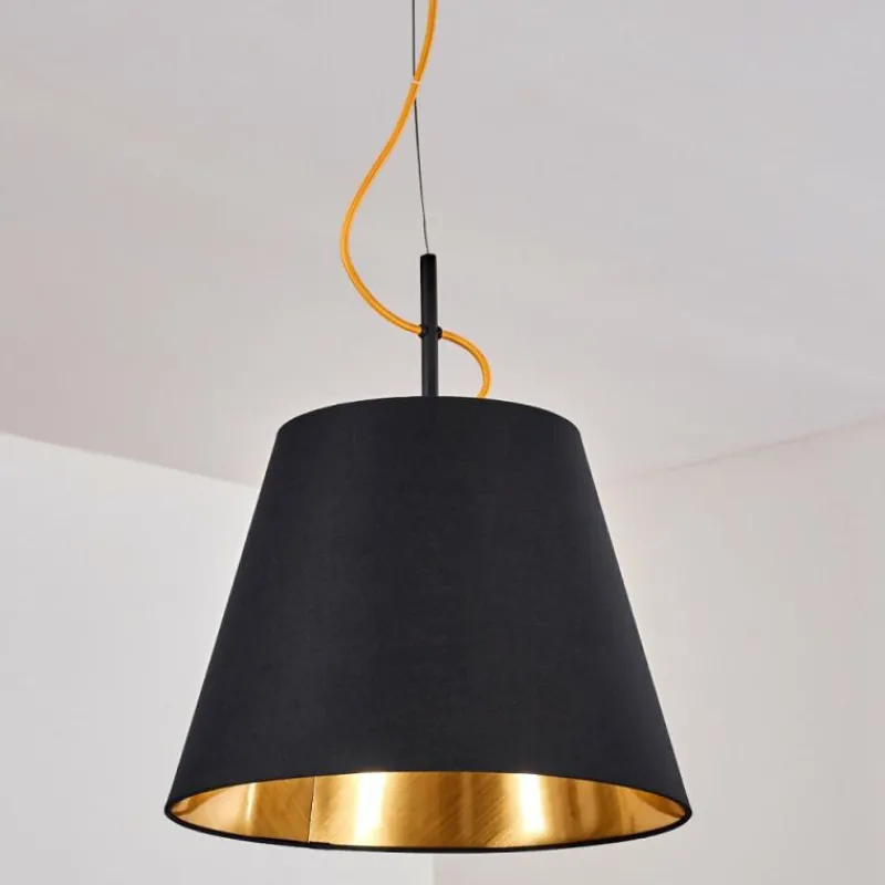 Lampes En Tissu-hofstein Suspension Saillon Noir, 1 lumière
