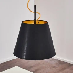 Lampes En Tissu-hofstein Suspension Saillon Noir, 1 lumière