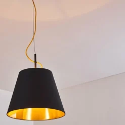 Lampes En Tissu-hofstein Suspension Saillon Noir, 1 lumière