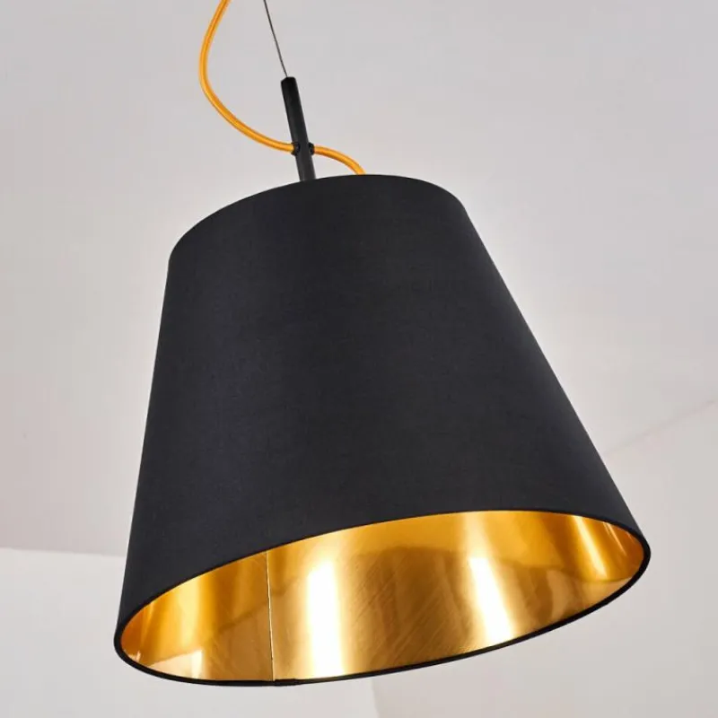 Lampes En Tissu-hofstein Suspension Saillon Noir, 1 lumière