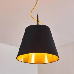 Lampes En Tissu-hofstein Suspension Saillon Noir, 1 lumière