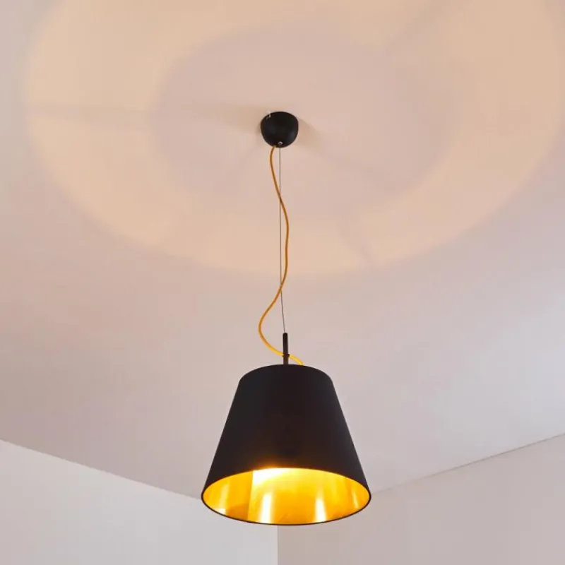 Lampes En Tissu-hofstein Suspension Saillon Noir, 1 lumière