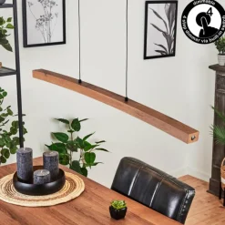 Luminaires Scandinaves-hofstein Suspension Salmi LED Brun, Couleur bois, Noir, 1 lumière