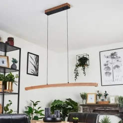 Luminaires Scandinaves-hofstein Suspension Salmi LED Brun, Couleur bois, Noir, 1 lumière