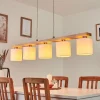 Lampes En Tissu-hofstein Suspension Saltaire Bois clair, Argenté, 5 lumières