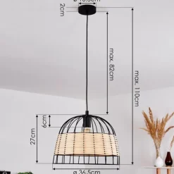Style Boho-Chic-hofstein Suspension Samal Noir, 1 lumière