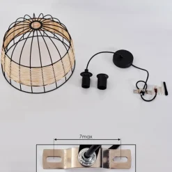 Style Boho-Chic-hofstein Suspension Samal Noir, 1 lumière