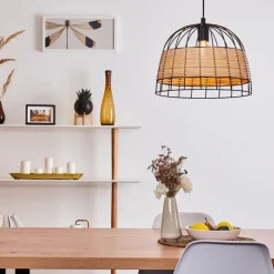 Style Boho-Chic-hofstein Suspension Samal Noir, 1 lumière