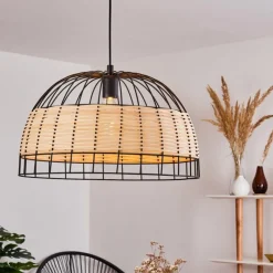 Style Boho-Chic-hofstein Suspension Samal Noir, 1 lumière