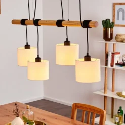 Lampes En Tissu-hofstein Suspension Sambia Brun, Noir, 4 lumières