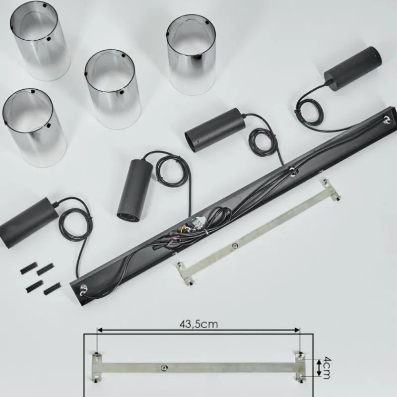 hofstein Suspension Sambour Noir, 4 lumières