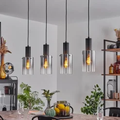 hofstein Suspension Sambour Noir, 4 lumières