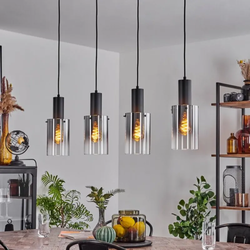 hofstein Suspension Sambour Noir, 4 lumières