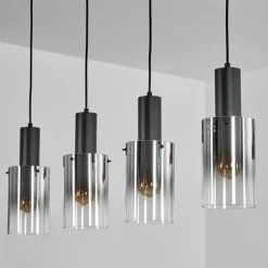 hofstein Suspension Sambour Noir, 4 lumières