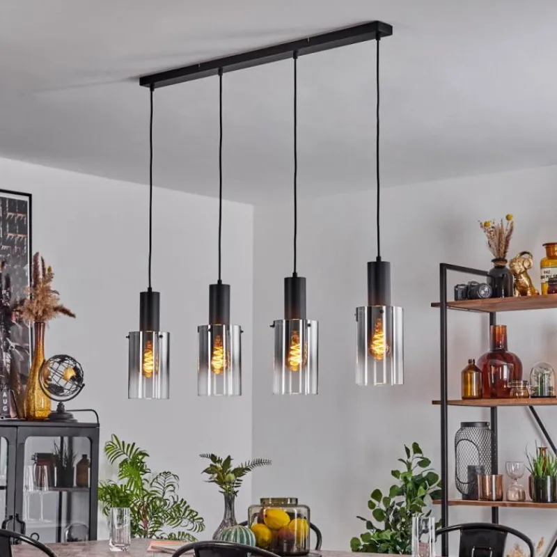 hofstein Suspension Sambour Noir, 4 lumières