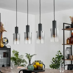 hofstein Suspension Sambour Noir, 4 lumières