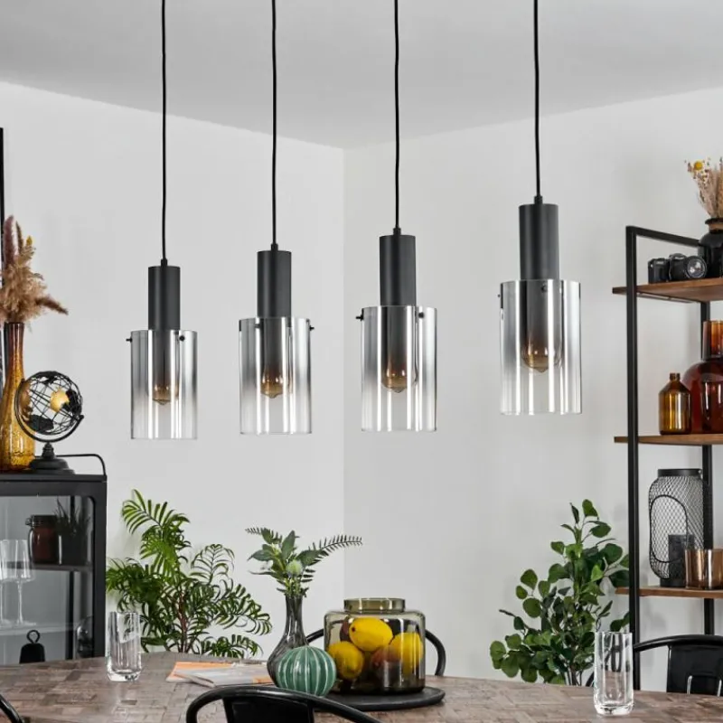 hofstein Suspension Sambour Noir, 4 lumières