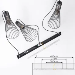 Lampes Industrielles-hofstein Suspension Samorinha Noir, 3 lumières