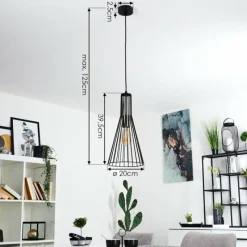 Lampes Industrielles-hofstein Suspension Samorinha Noir, 1 lumière