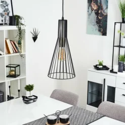 Lampes Industrielles-hofstein Suspension Samorinha Noir, 1 lumière