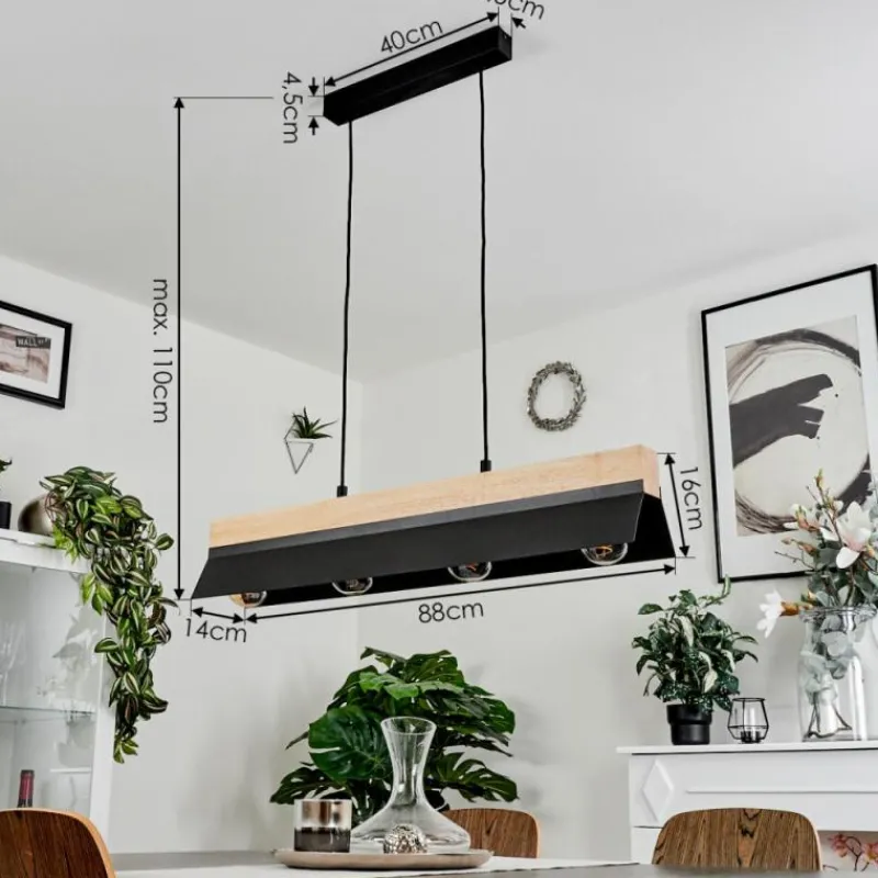 Luminaires Scandinaves-hofstein Suspension Sangkor Noir, 4 lumières