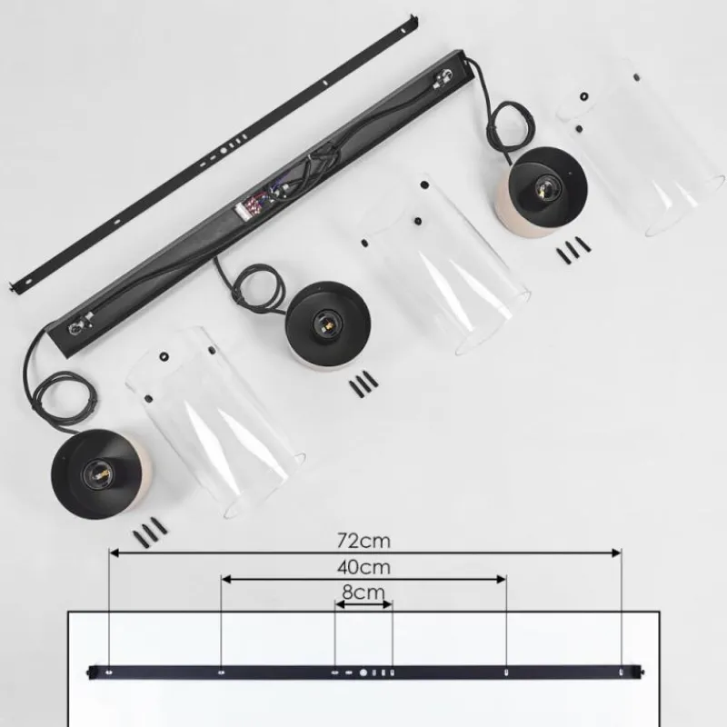 hofstein Suspension Sarteano Noir, 3 lumières