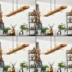 hofstein Suspension Schanis Écru, Noir, 5 lumières