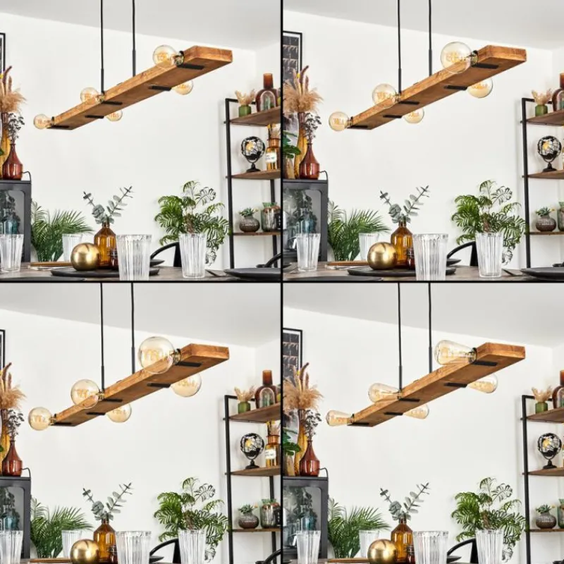 hofstein Suspension Schanis Écru, Noir, 5 lumières