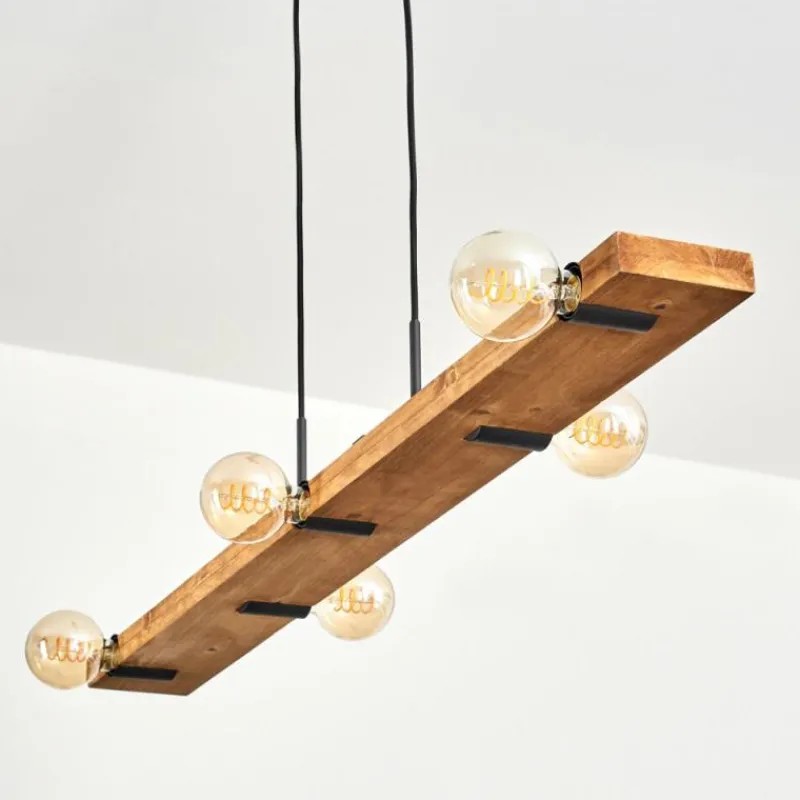 hofstein Suspension Schanis Écru, Noir, 5 lumières