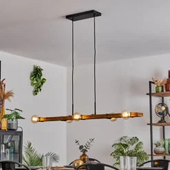 hofstein Suspension Schanis Écru, Noir, 5 lumières