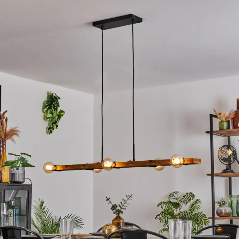 hofstein Suspension Schanis Écru, Noir, 5 lumières