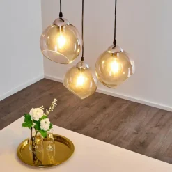 hofstein Suspension Schnabek Chrome, Noir, 3 lumières